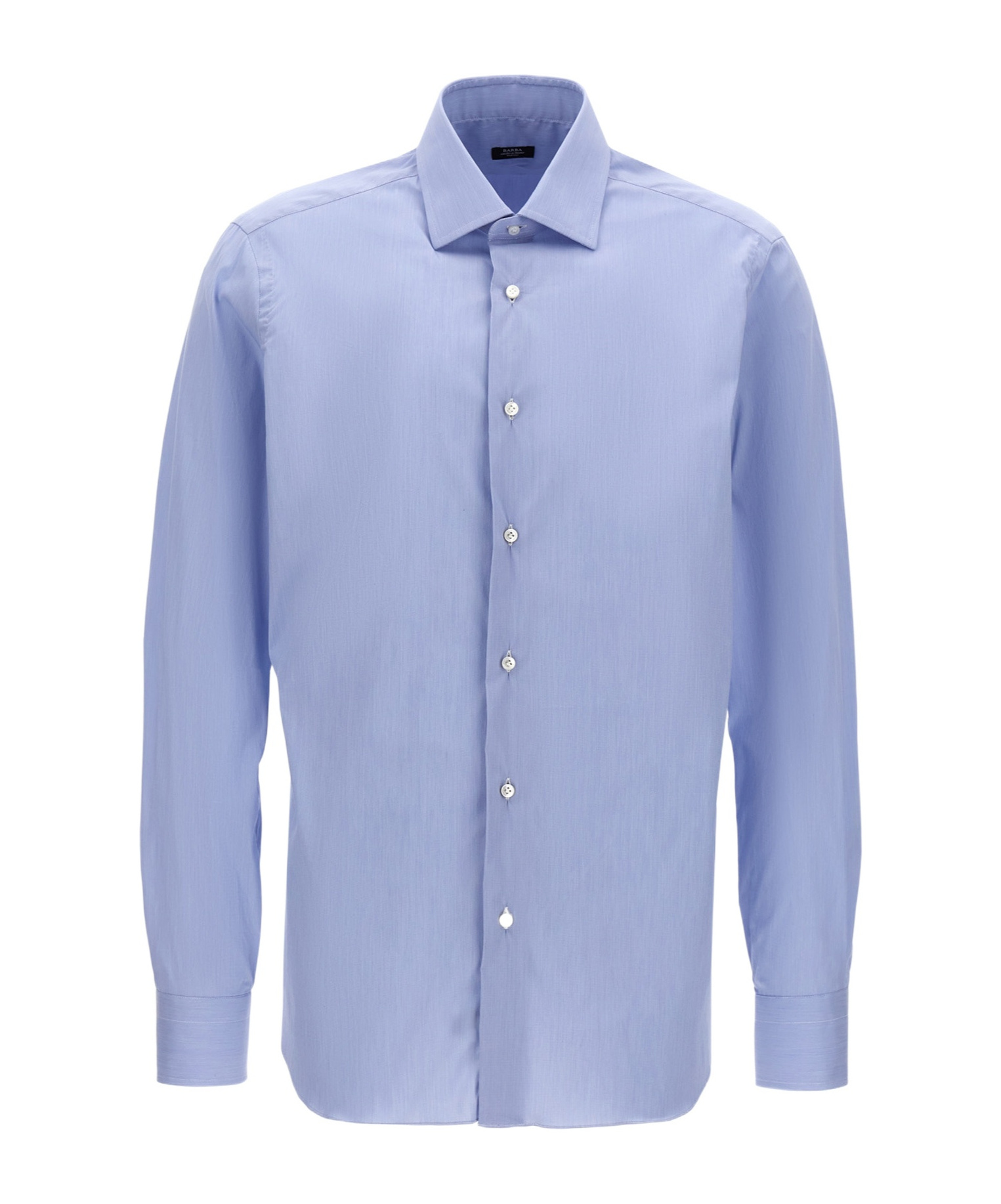 Barba Napoli Barba Tailored Poplin Shirt With Button Closure In Blue