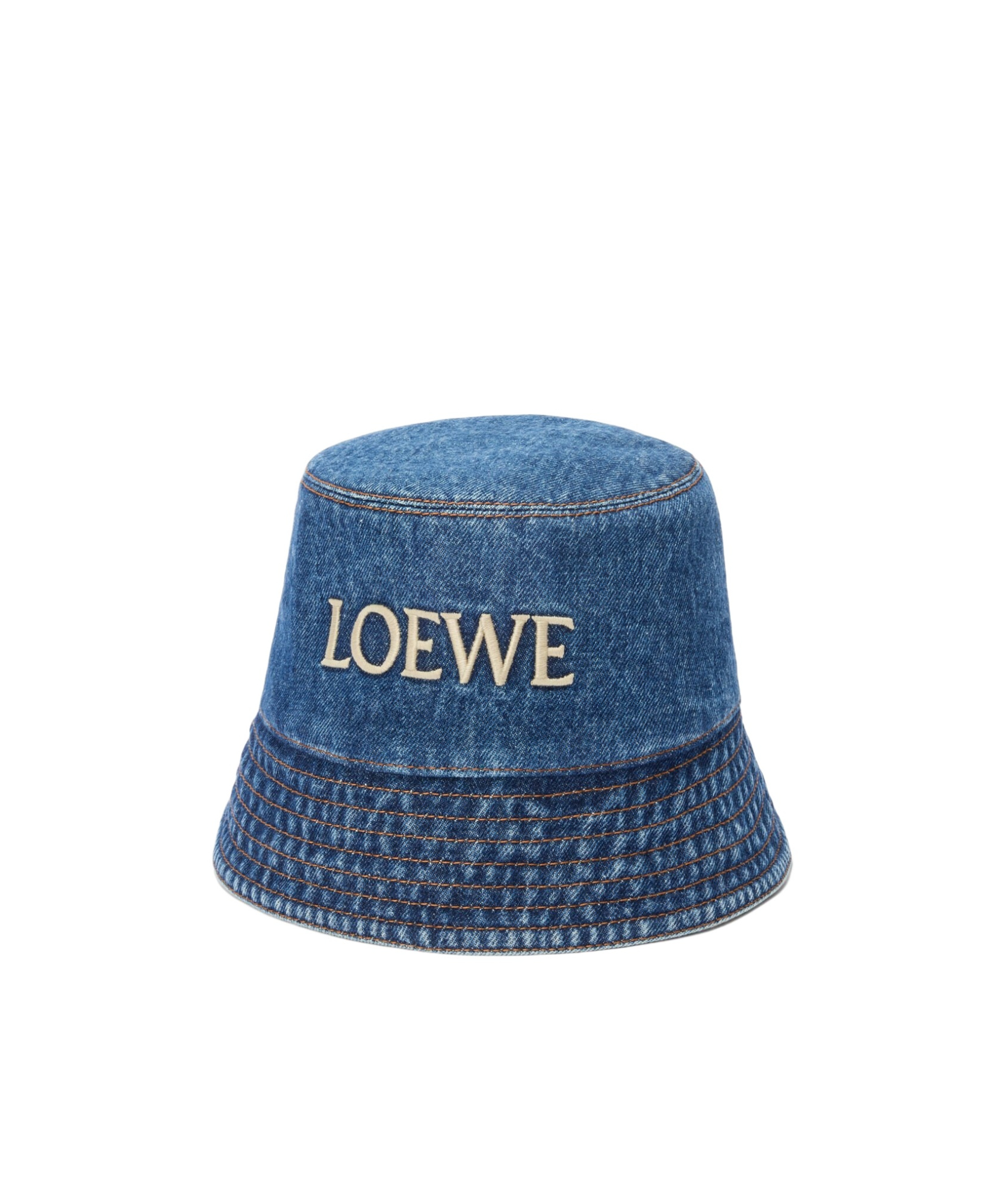 Loewe Quilted Bucket Hat In Blue