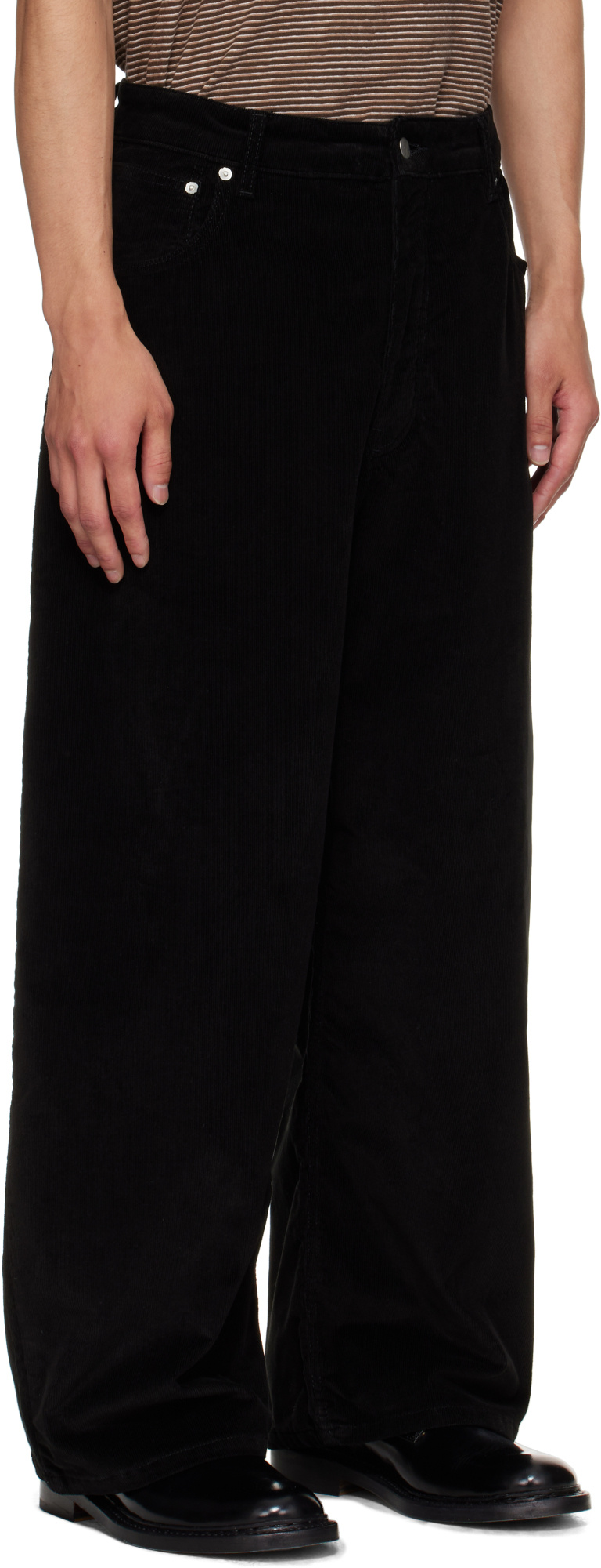 Studio Nicholson Belt Loops Slacks In Black