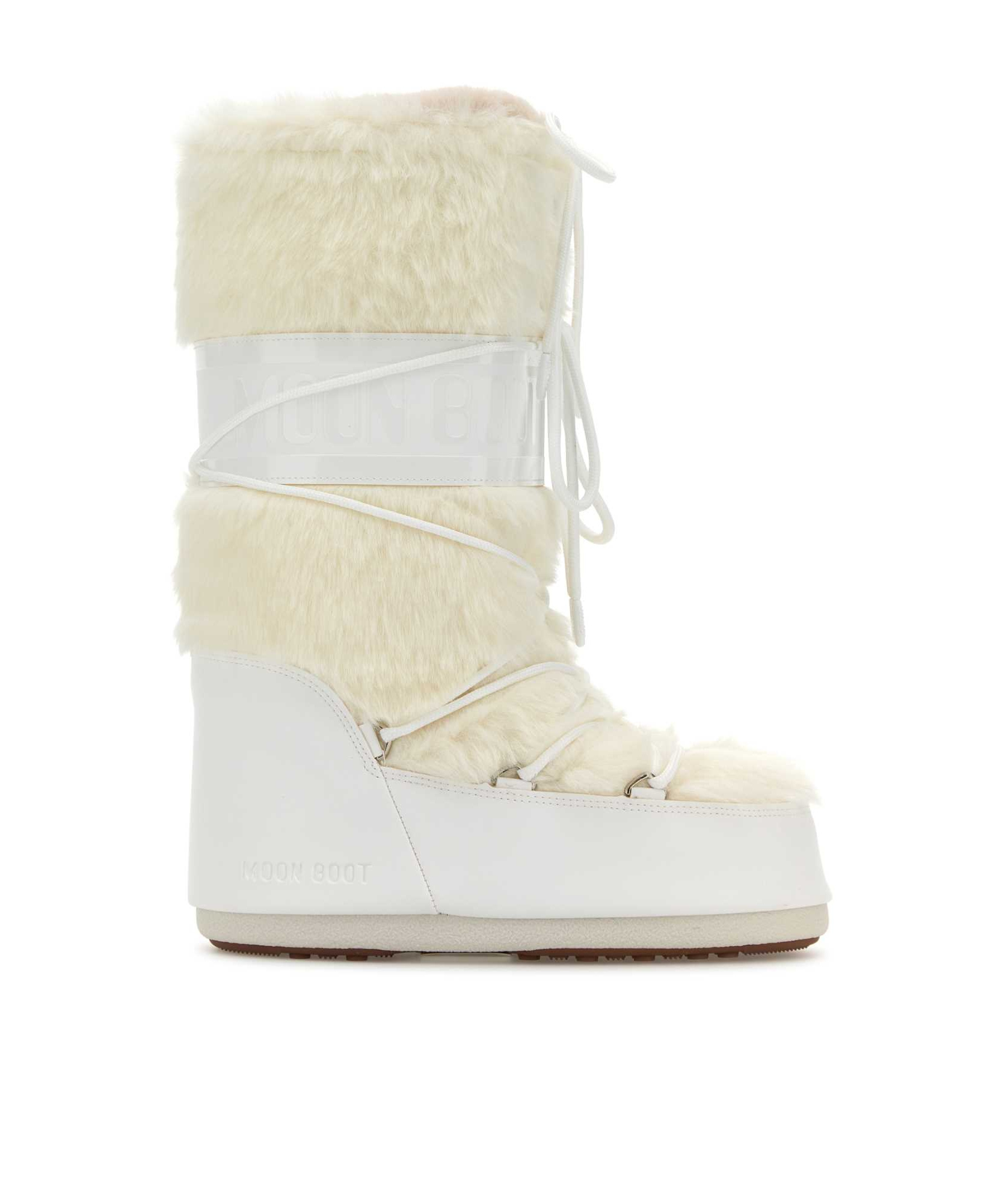 Moon Boot Icon Faux-fur Lace-up Snow Boots In White