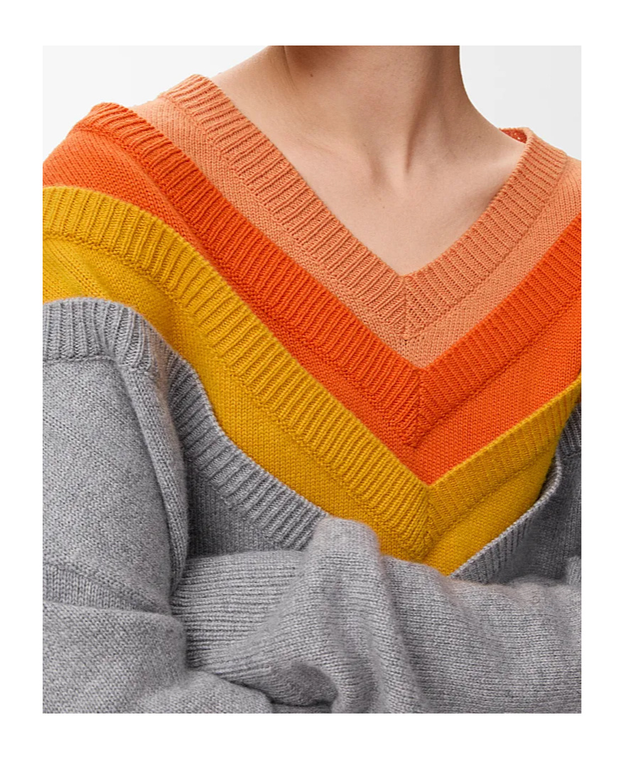 Loewe Layered Wool-blend Sweater In Gray