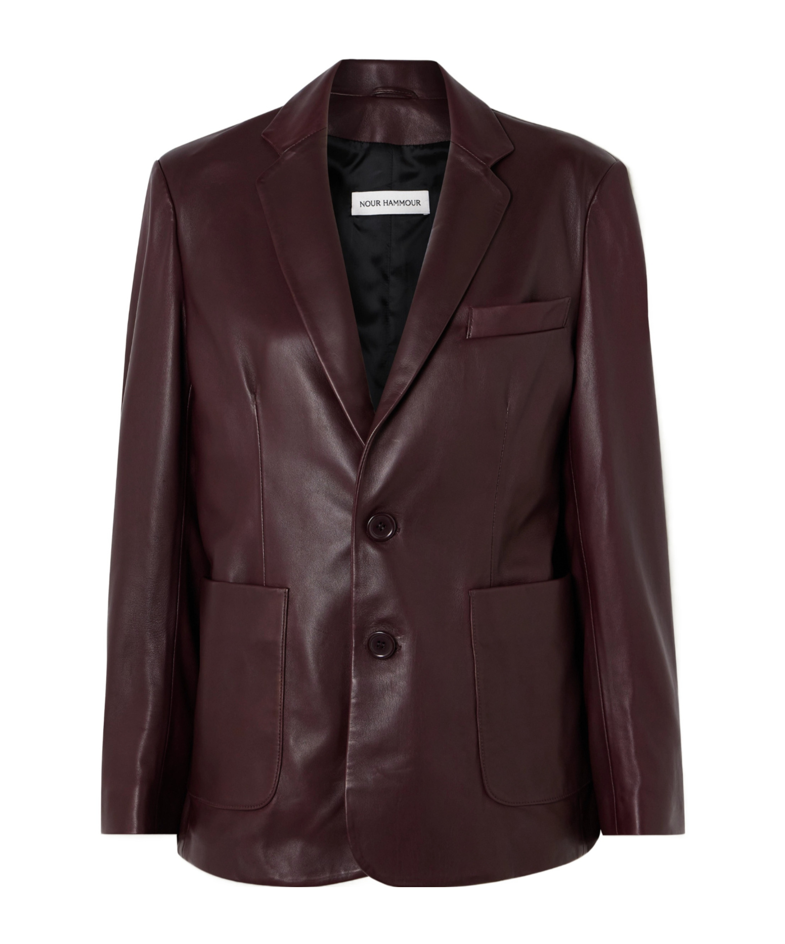 Nour Hammour Valeria Leather Jacket In Black