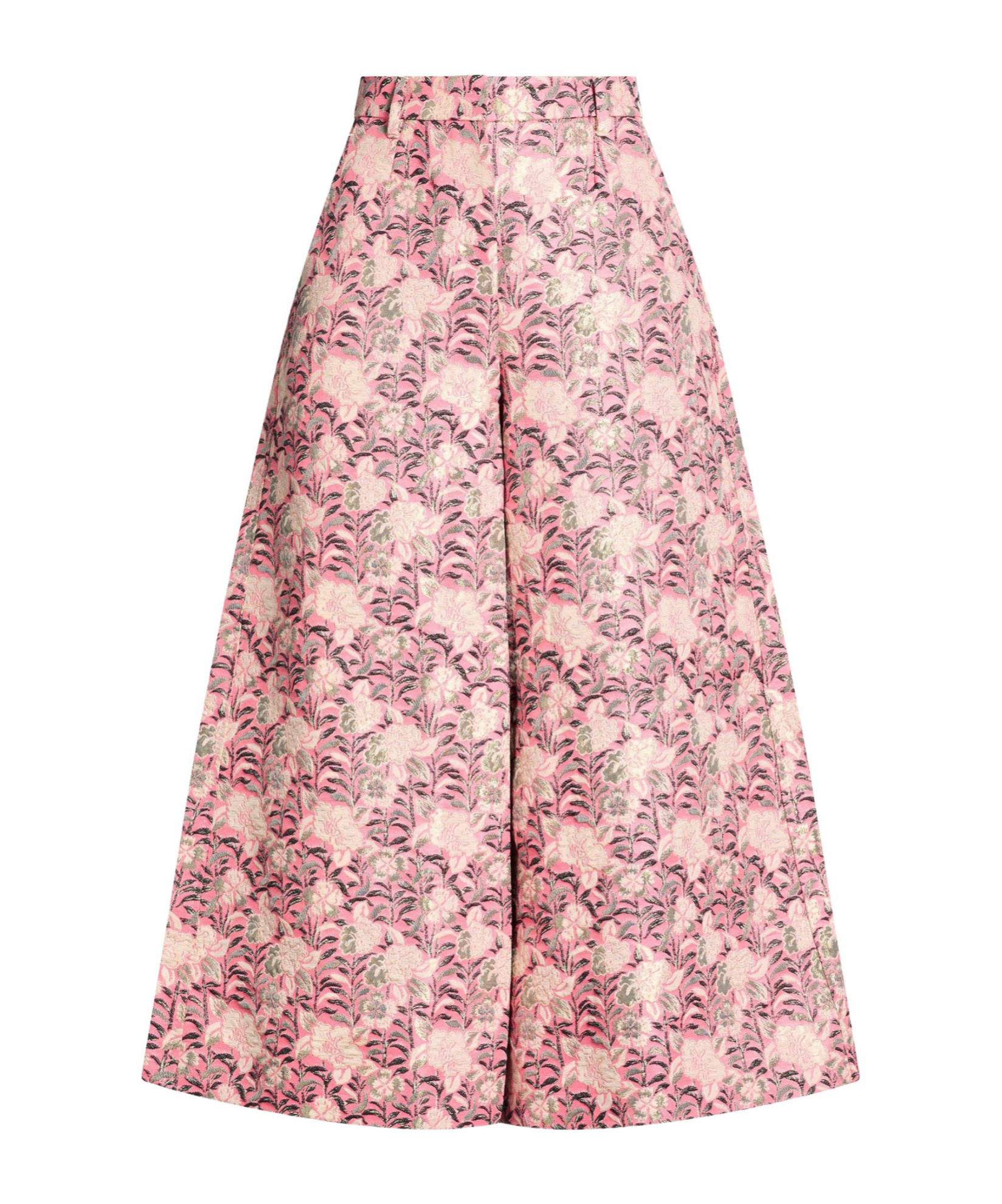 Dolce & Gabbana Loose-fit Cropped Floral Trousers In Pink
