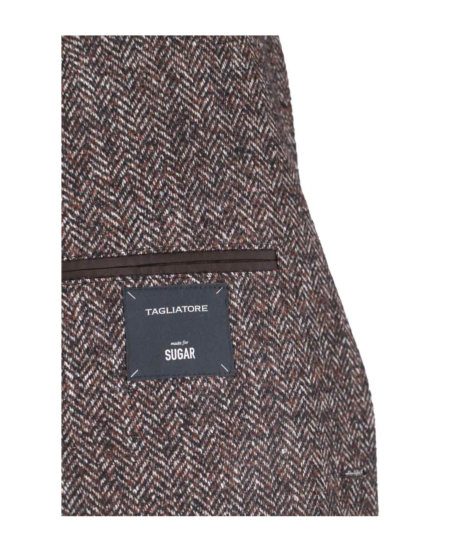 Shop Tagliatore Herringbone Blazer Jacket In Black
