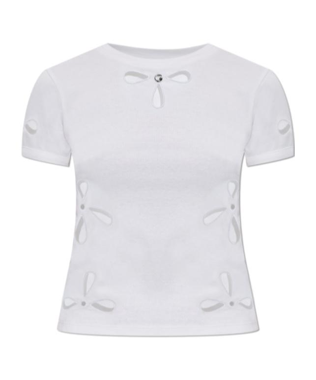 Coperni Hollow Pattern T-shirt In White