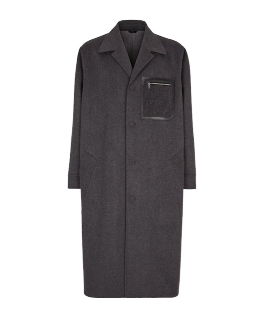 Fendi Single-breasted Cashmere Coat In Black