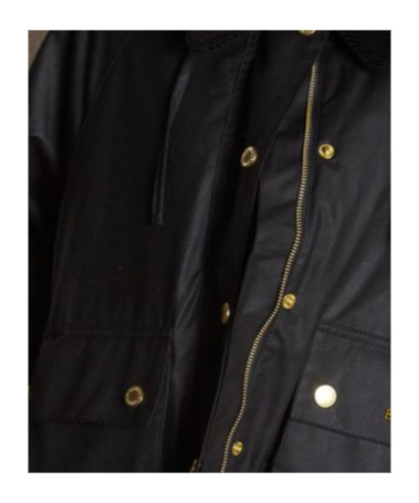 Barbour Reighton Spey Waxed Jacket In Black