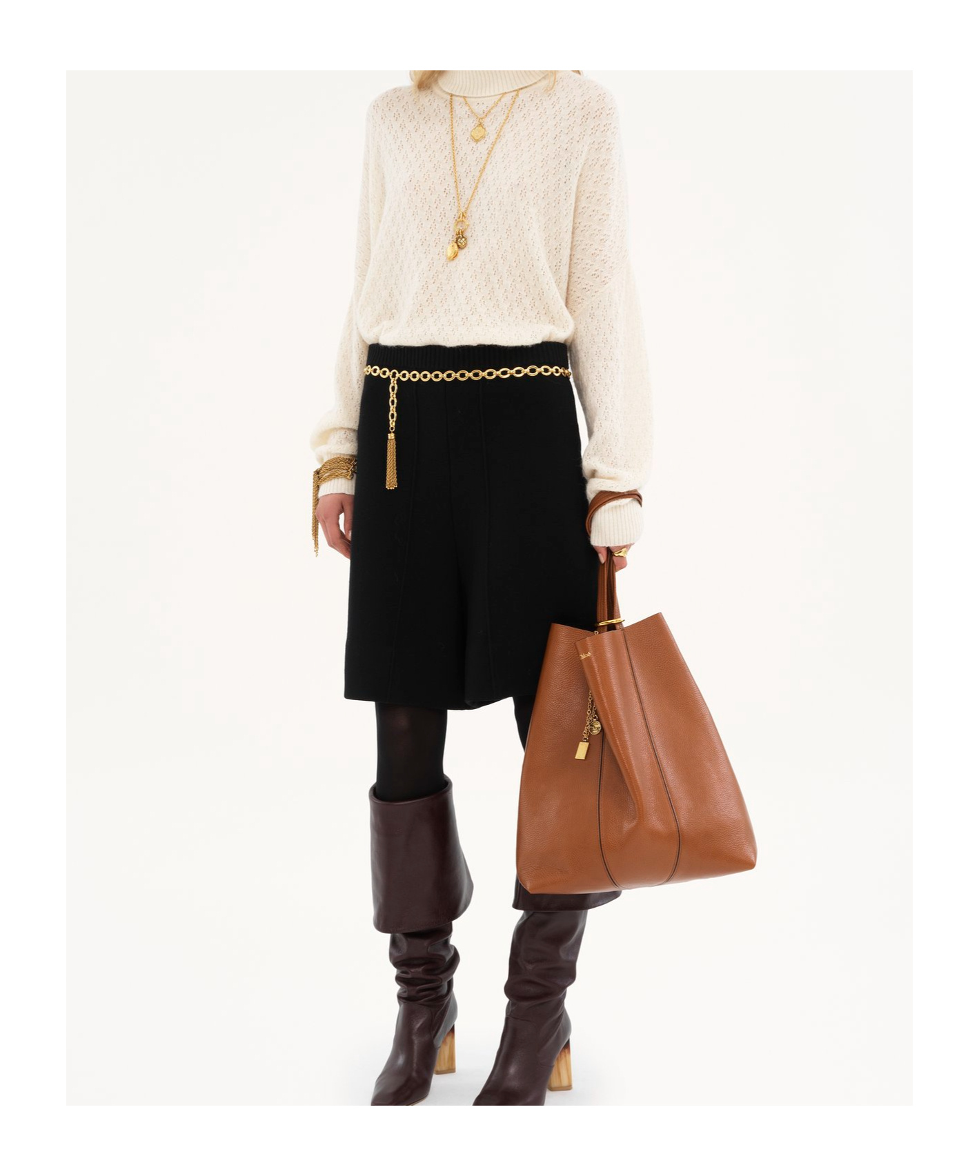 Chloé Double Handle Shoulder Bag In Brown