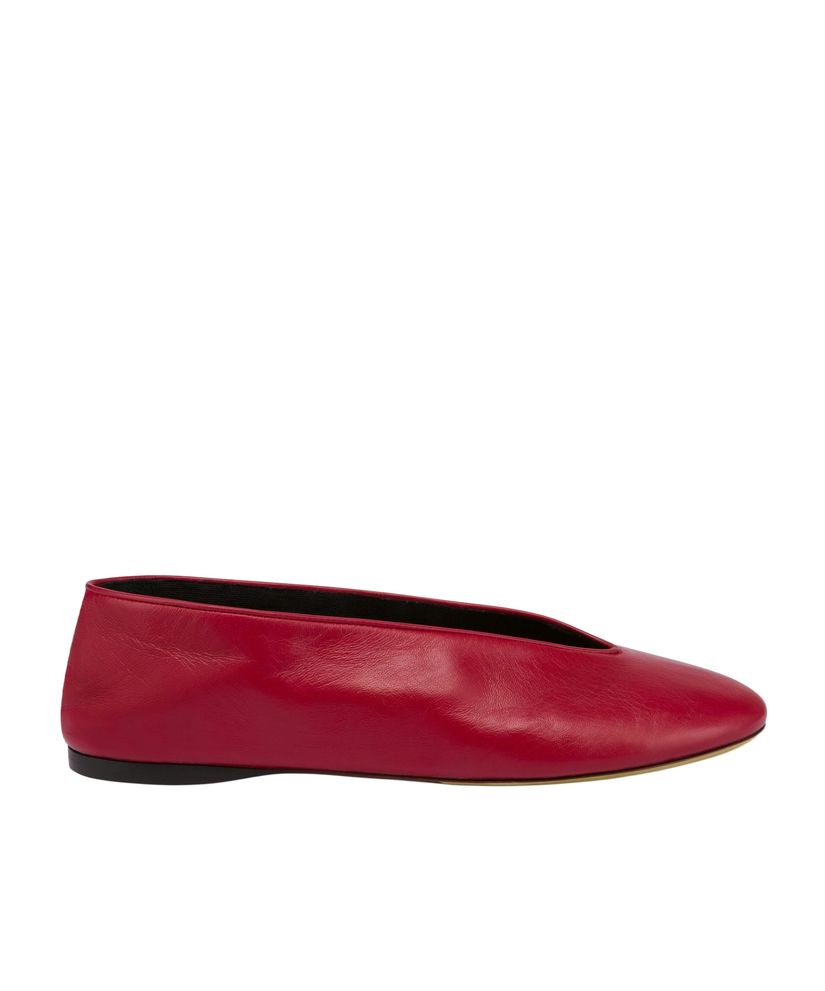 Moschino Red Duck Nappa Ballerina Flats In Red