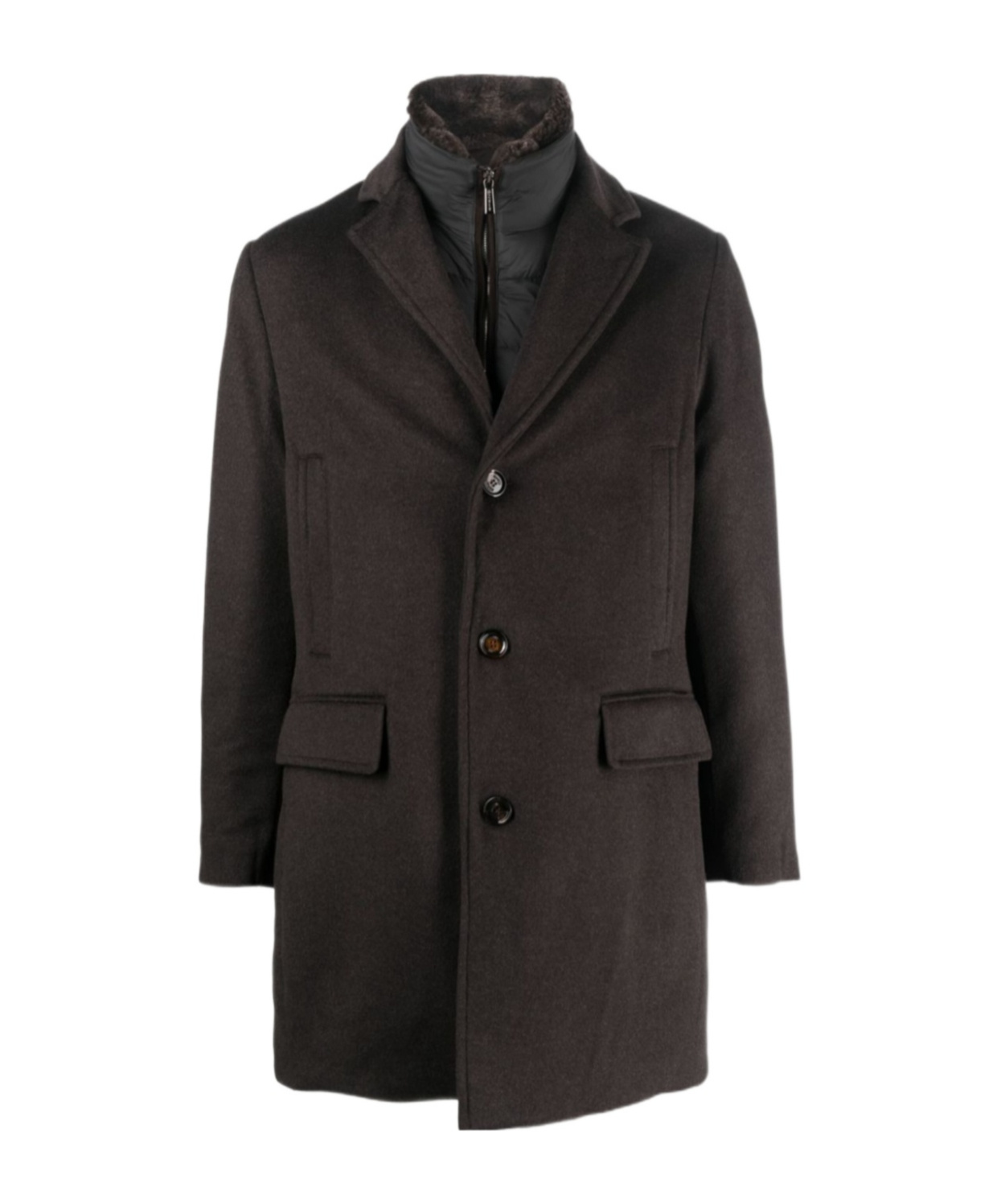 Moorer Long-sleeved Coat In Black