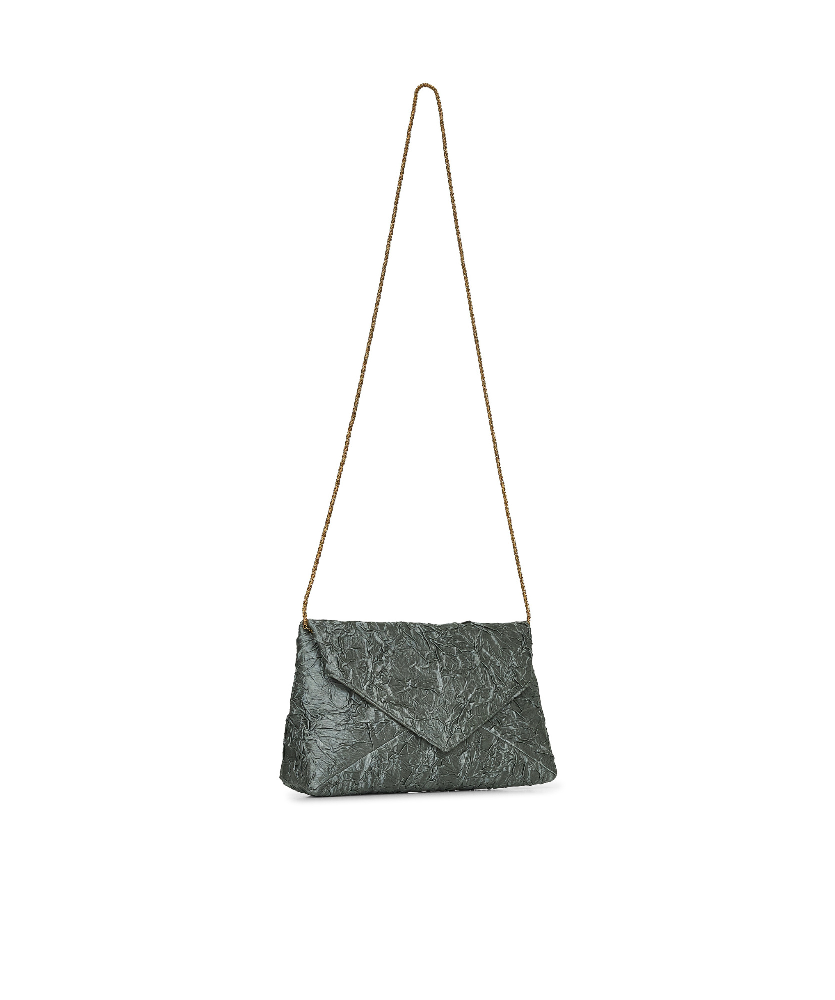 Dries Van Noten Womens Raffia Envelope Crinkled Woven Clutch Bag In Gray
