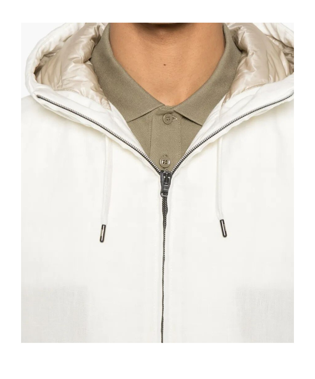 Herno White Padded Vest With Zip Front In White