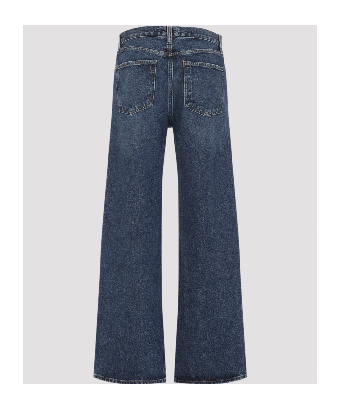 Agolde Denim Trousers With Belt Loops In Blue