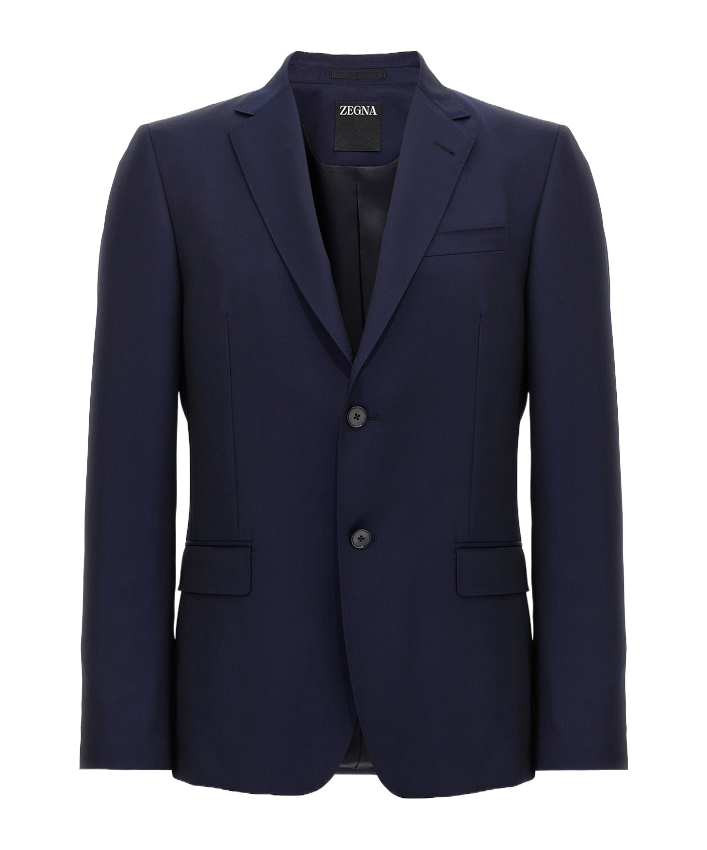 Zegna Tailored Single-breasted Blazer In Wool And Mohair Blend In Blue
