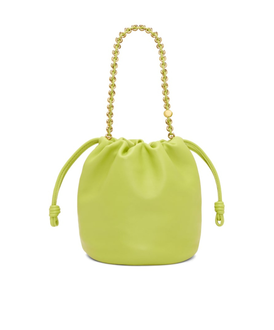 Loewe Flamenco Purse Bucket Bag In Mellow Nappa Lambskin In Green