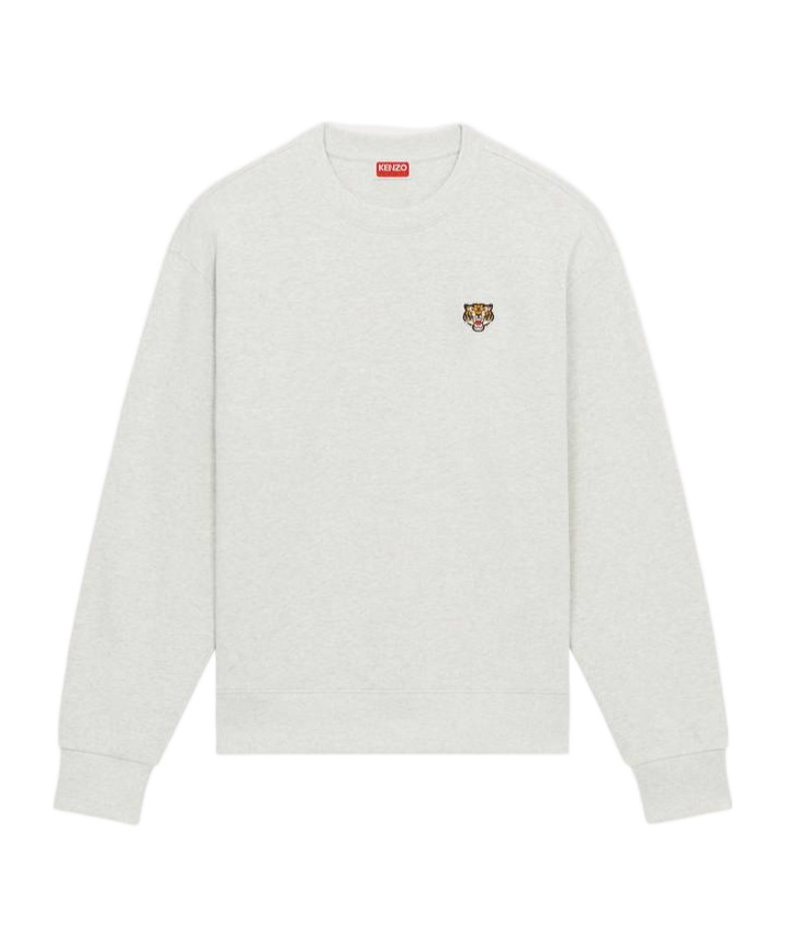 Kenzo 'lucky Tiger Crest' Embroidered Classic Sweatshirt In White