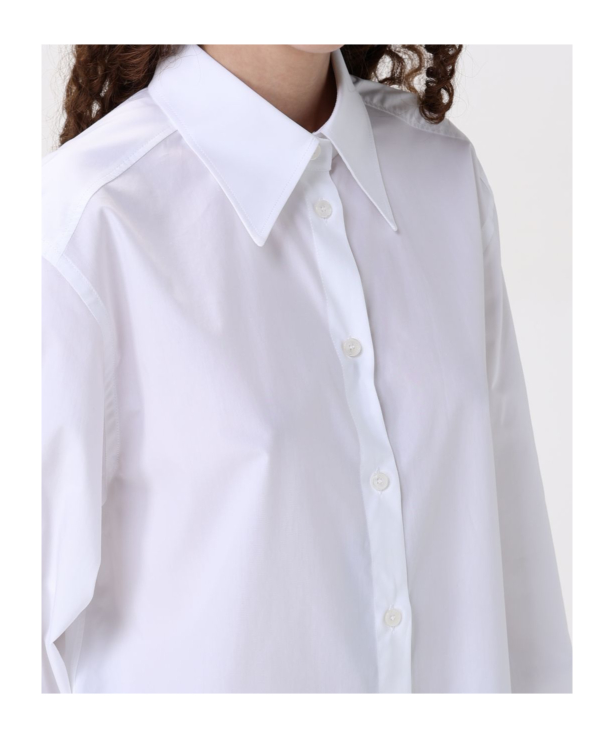 Dolce & Gabbana White Cotton Shirt In Blue