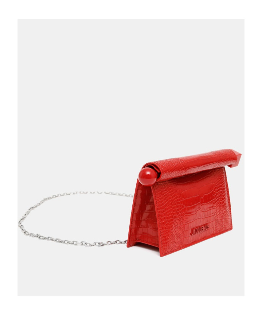 Jacquemus Logo Clutch In Red