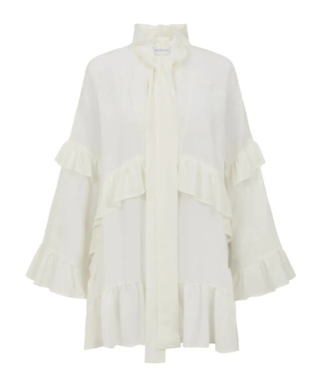 P.a.r.o.s.h P. A.r. O.s. H. Ruffle Blouse In White