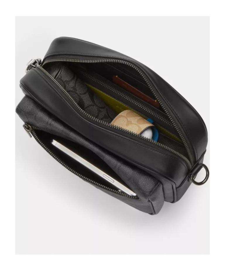 Coach Logo Cross-body Bag In Black