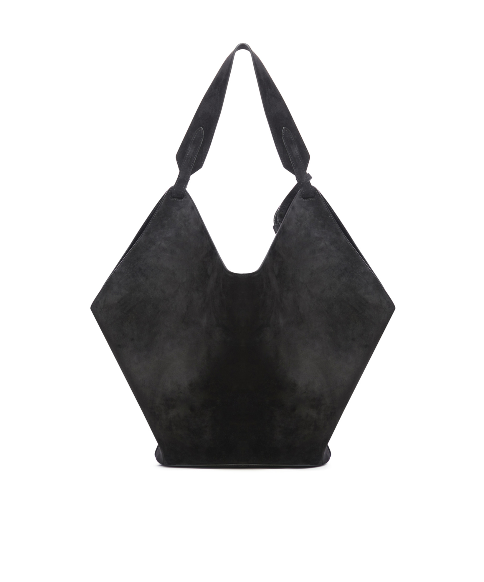 Khaite Medium Lotus Suede Tote In Black
