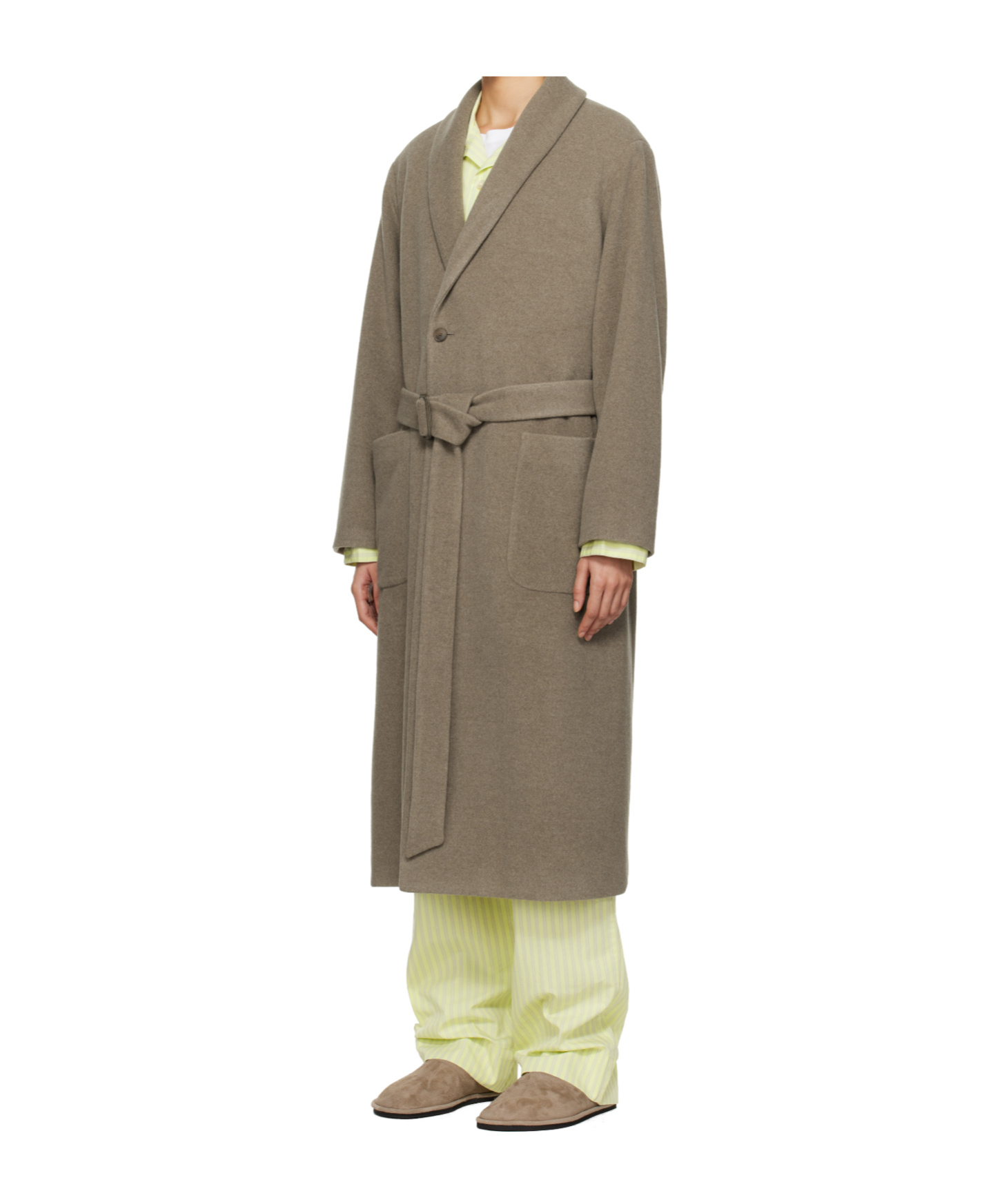 Tekla Ssense Exclusive Taupe Auralee Edition Robe Coat In Gray