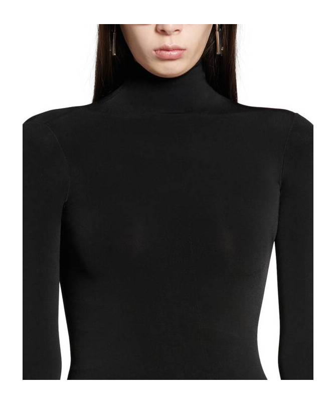 Balenciaga Long-sleeved Mini Dress In Black