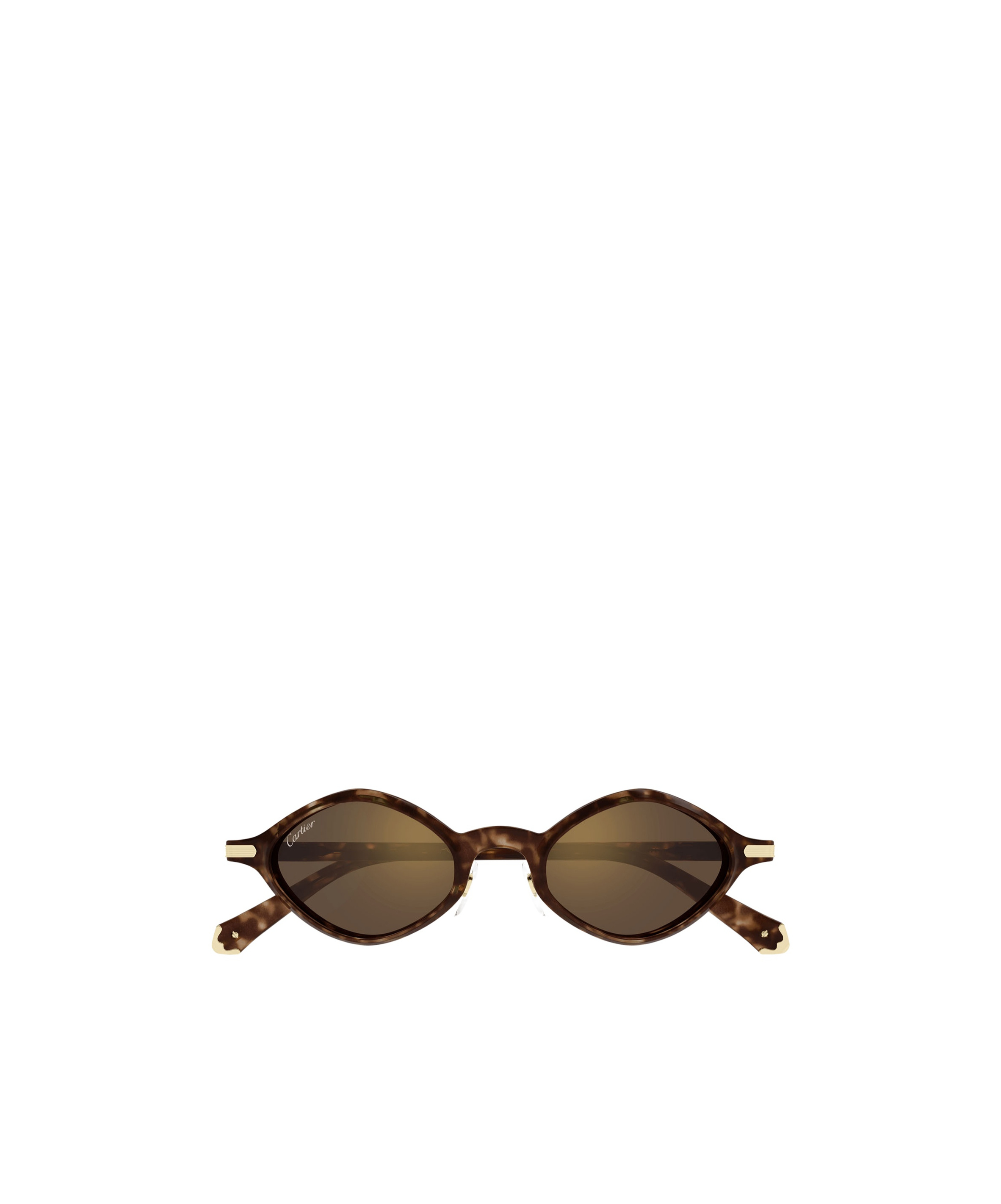 Cartier Geometric Frame Sunglasses In Brown