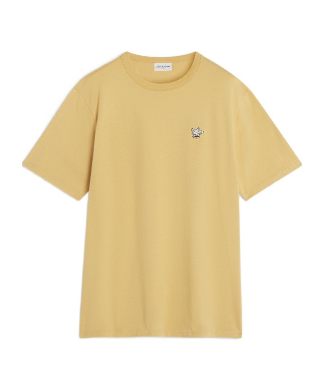 Maison Kitsuné Yellow Barista Fox Patch Relax T-shirt In Yellow