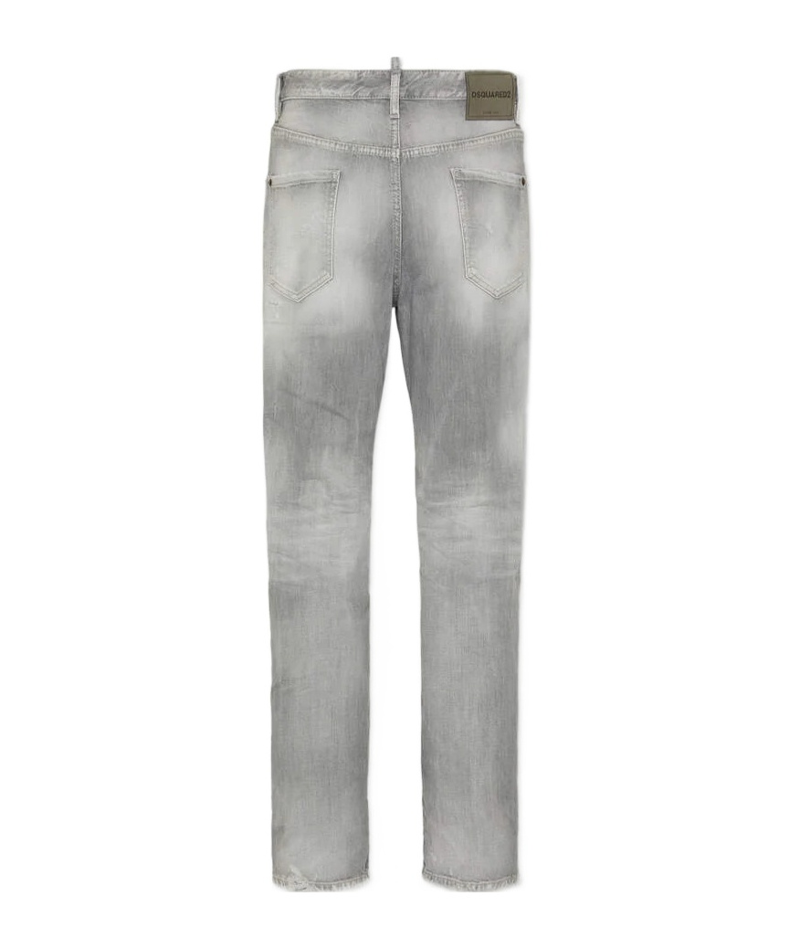 Dsquared2 Relaxed Fit Distressed Denim Jeans In Gray