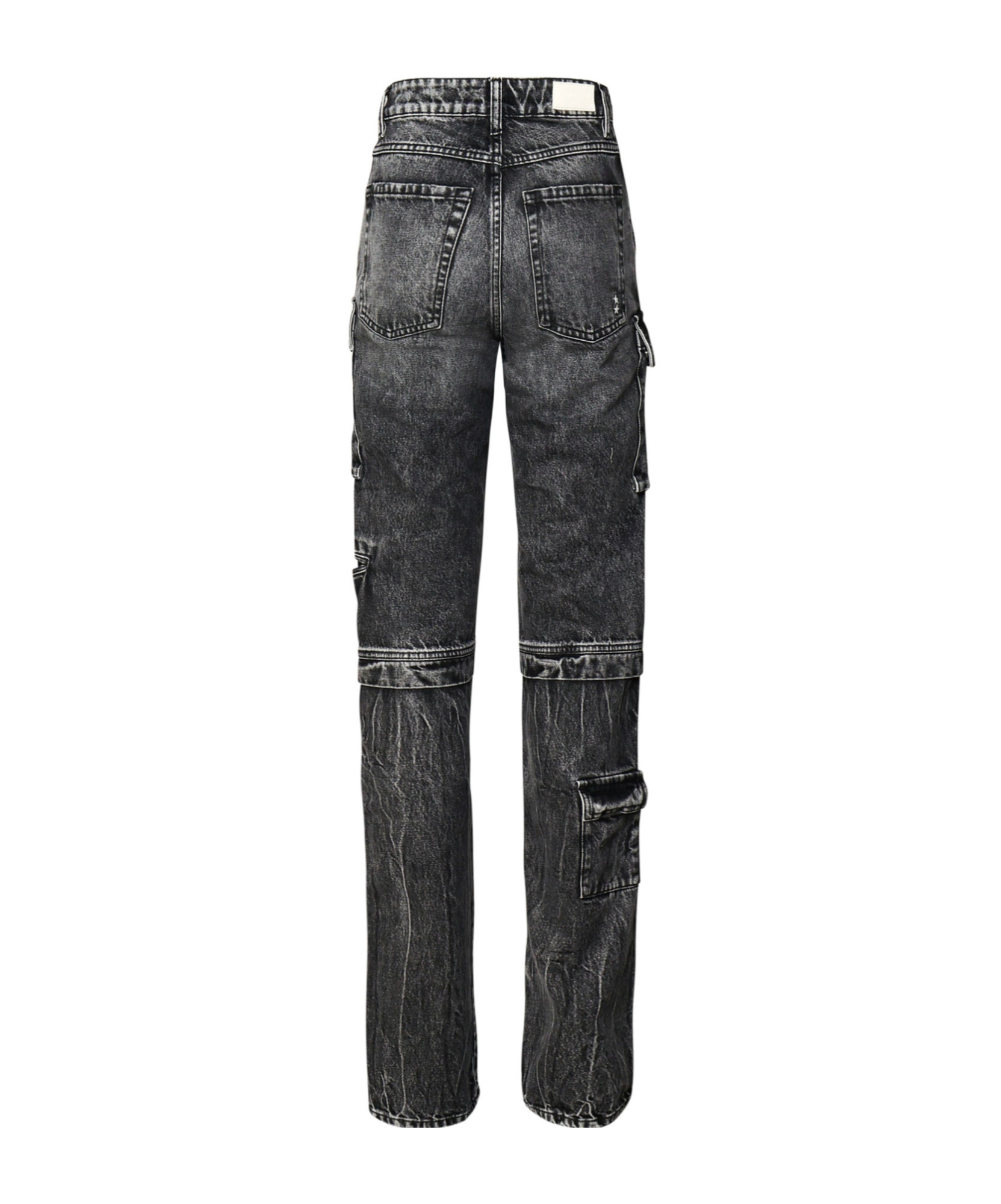 Icon Denim Bianca Aged Effect Slim Fit Jeans With Cargo Pockets