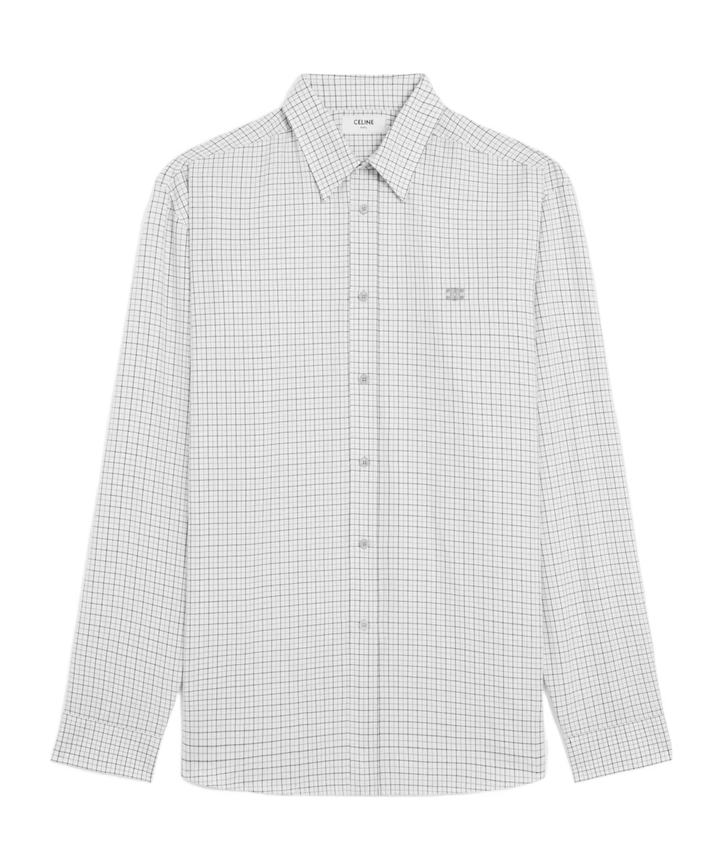 Celine Relaxed Shirt In Checked Cotton Twill In Multi
