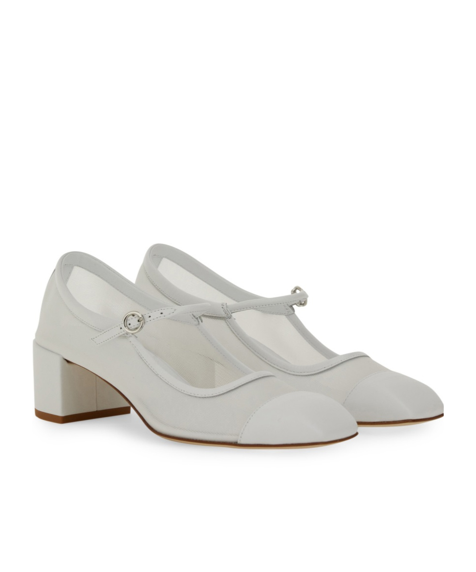 Aeyde Buckle Fastened High Heeled Pumps In White