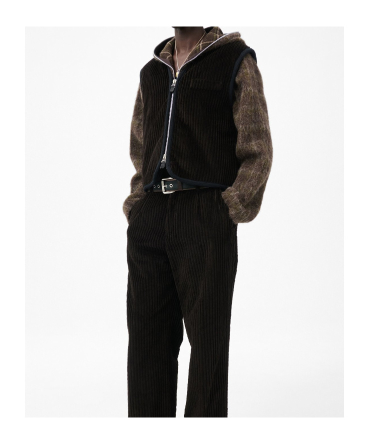 Our Legacy Corduroy Zip-up Gilet In Black