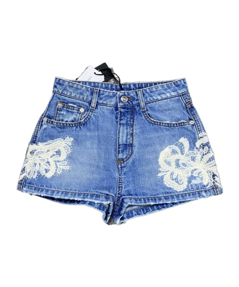 Ermanno Scervino Belt-loop Denim Shorts In Blue