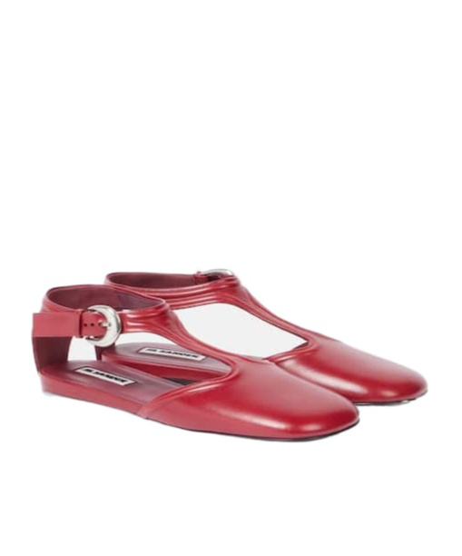 Jil Sander Leather Flats In Pink