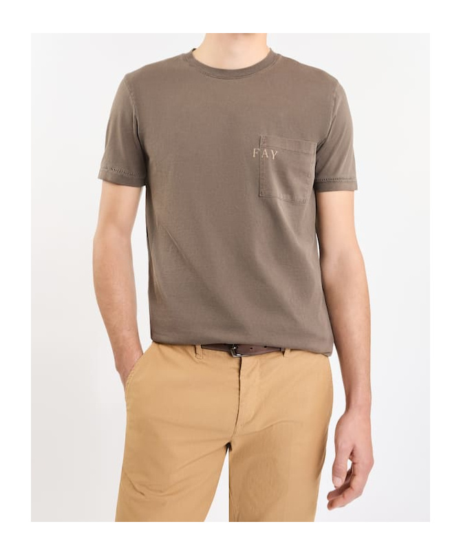 Fay Logo-print T-shirt In Gray