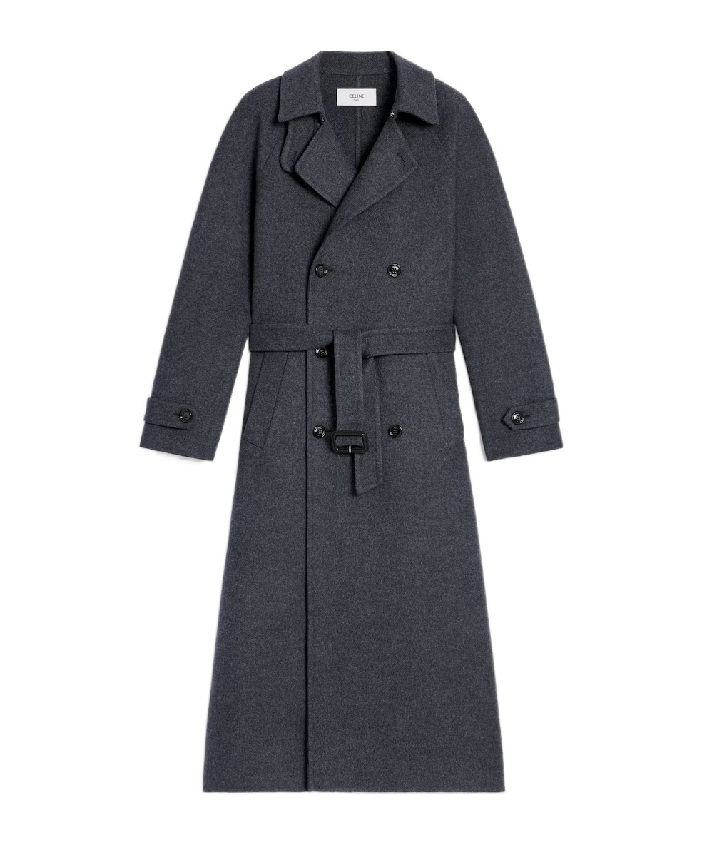 Celine Wrapped Coat In Double-face Wool Cashmere In Multi