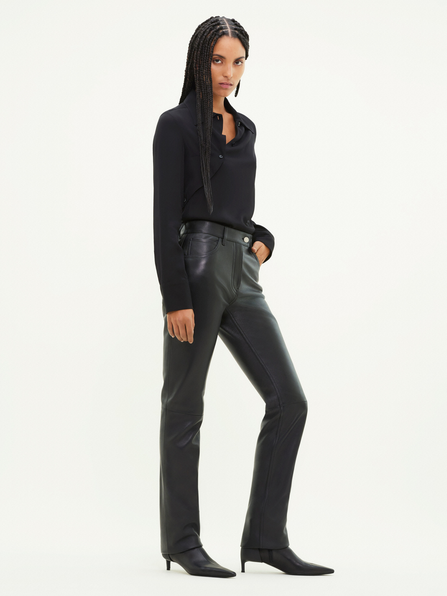 Courrèges Long-sleeved Shirt In Black