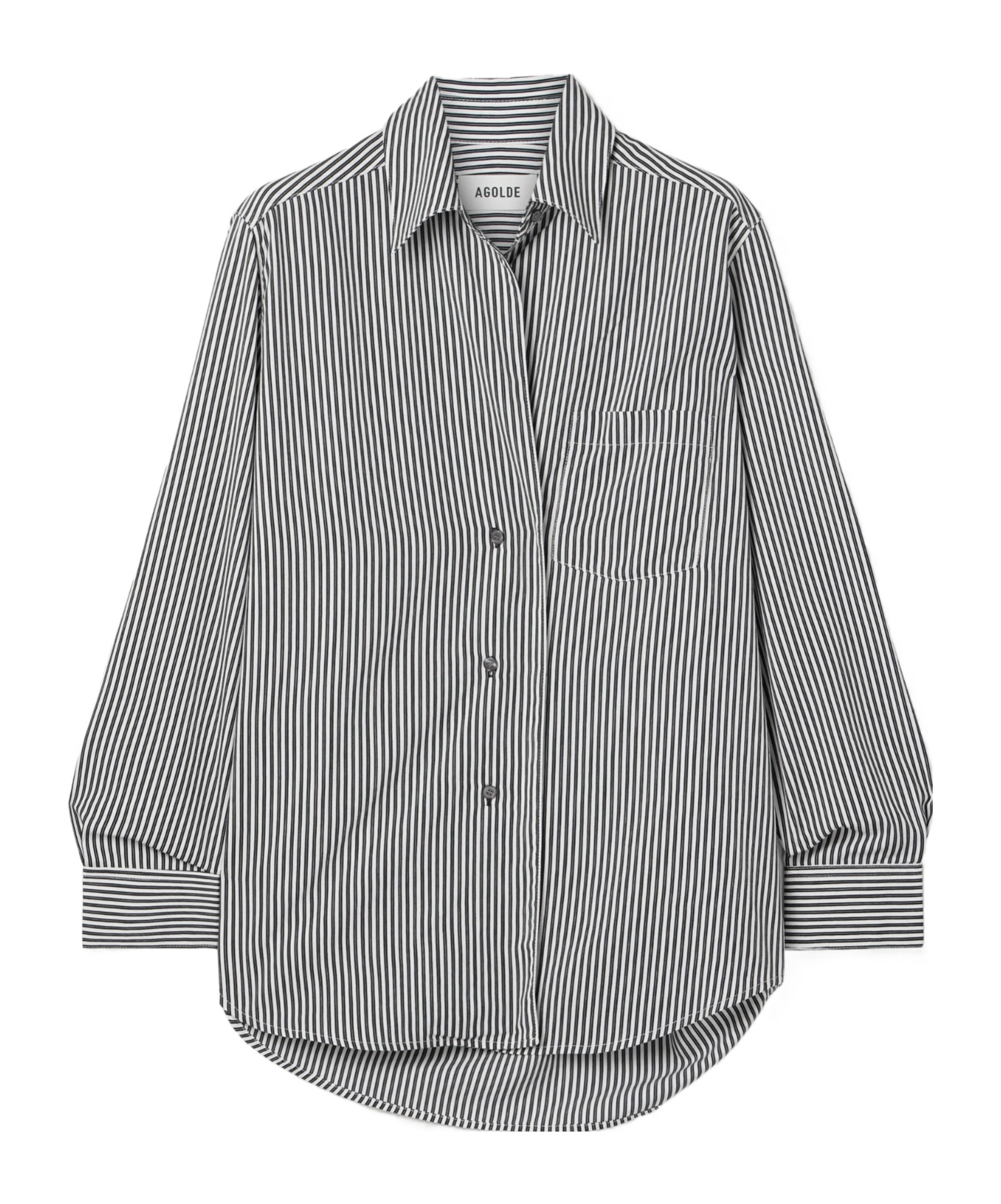 Agolde Solene Stripe Roux Button-up Shirt In Multi