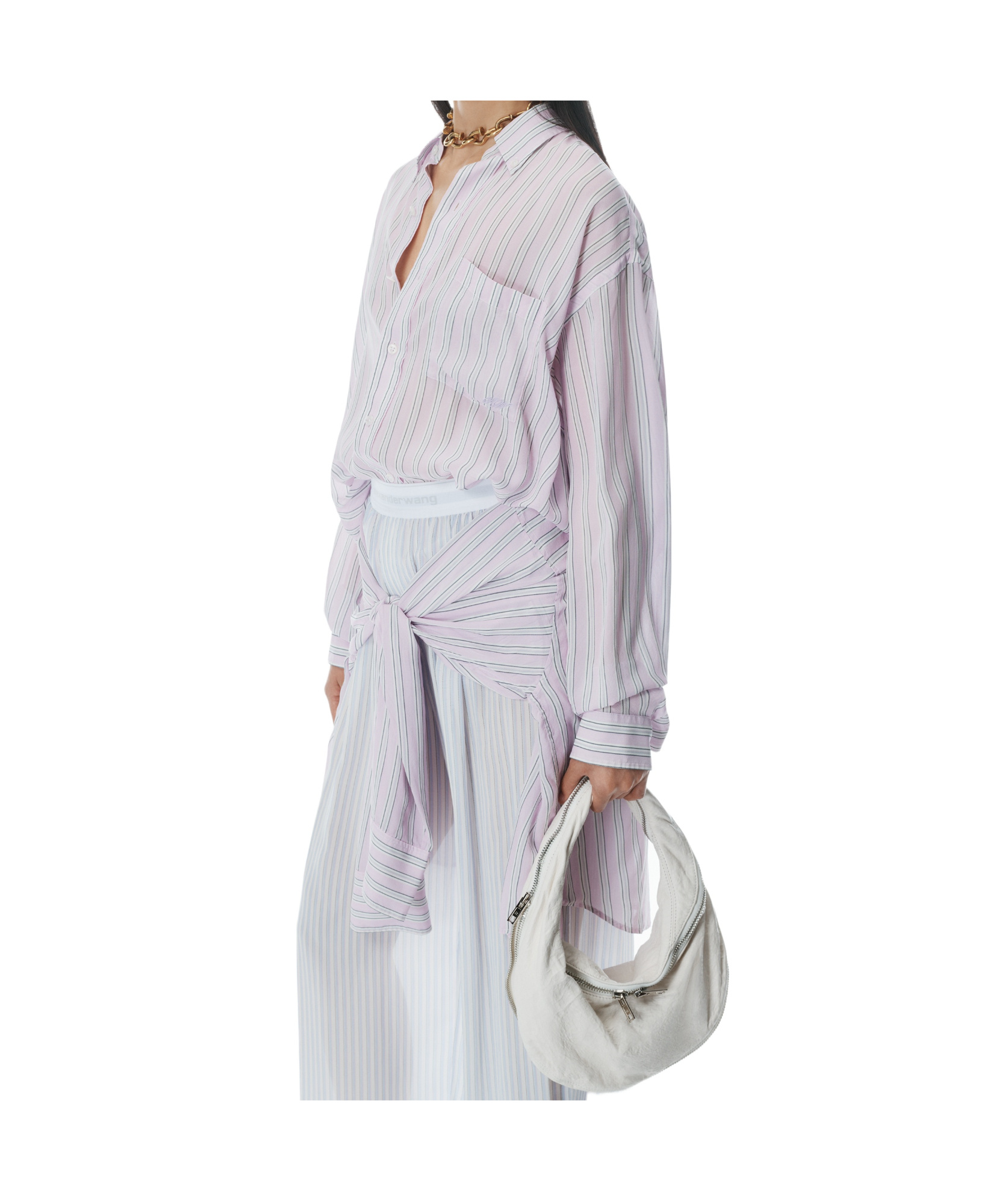 Alexander Wang Twyst Zip Leather Top-handle Bag In White