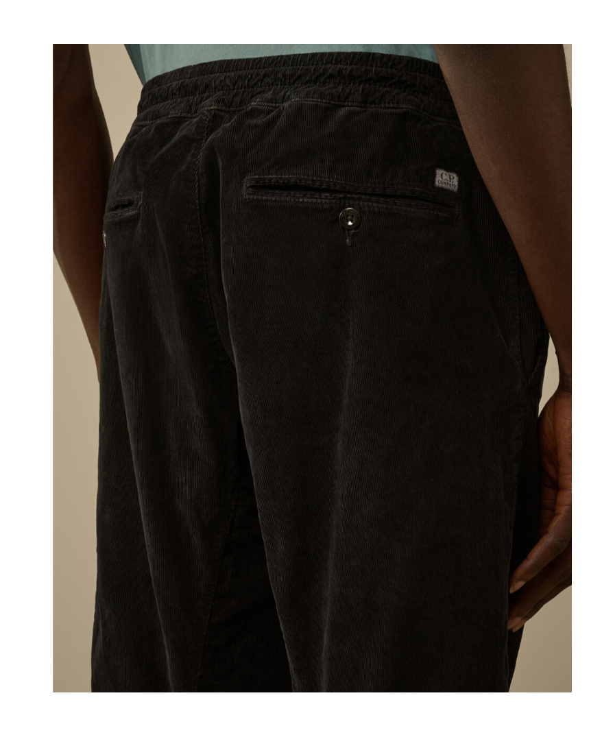 C.p. Company Corduroy Cargo Trousers In Black