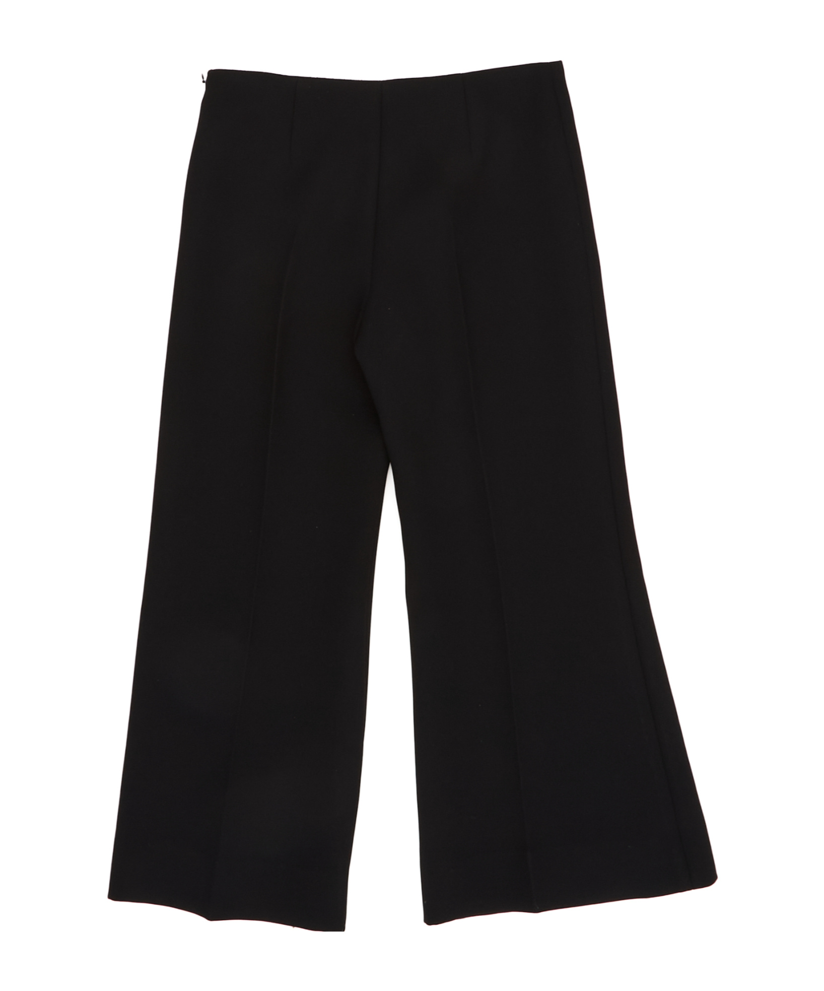Khaite Walter Double Face Crepe Kick Flare Crop Pants In Black