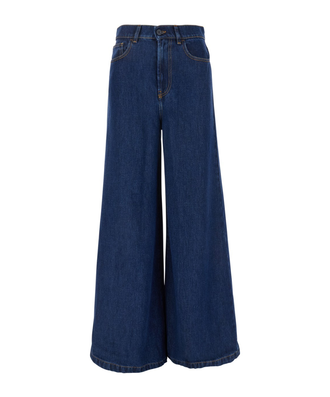 P.a.r.o.s.h Blue Five Pocket Jeans With Logo Patch On The Back In Denim For Women In Blue