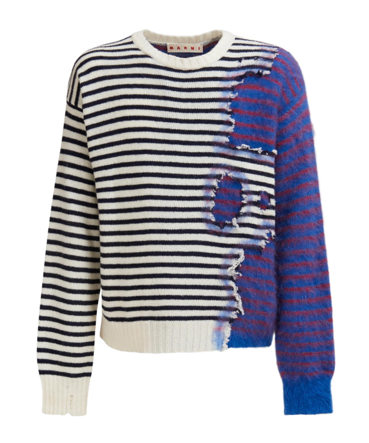 MARNI MULTICOLOUR STRIPED WOOL-MOHAIR TWO-IN-ONE JUMPER