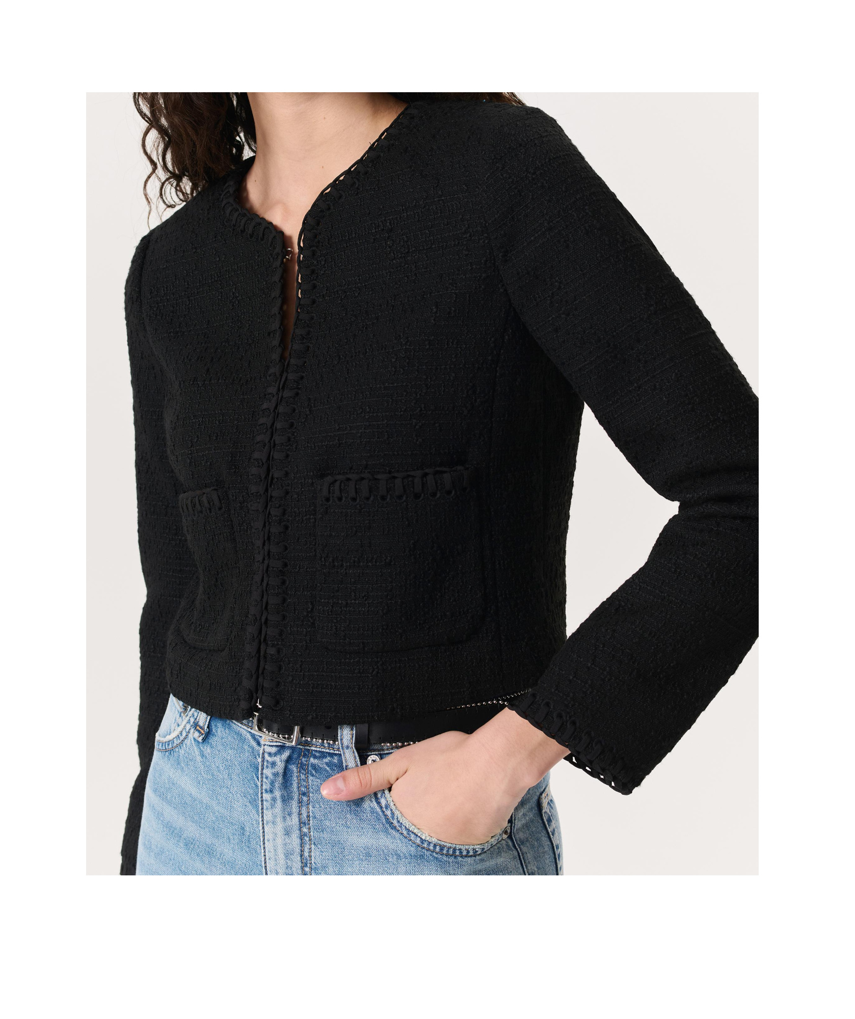 Rag & Bone Cheyenne Whipstitch-trimmed Tweed Lady Jacket