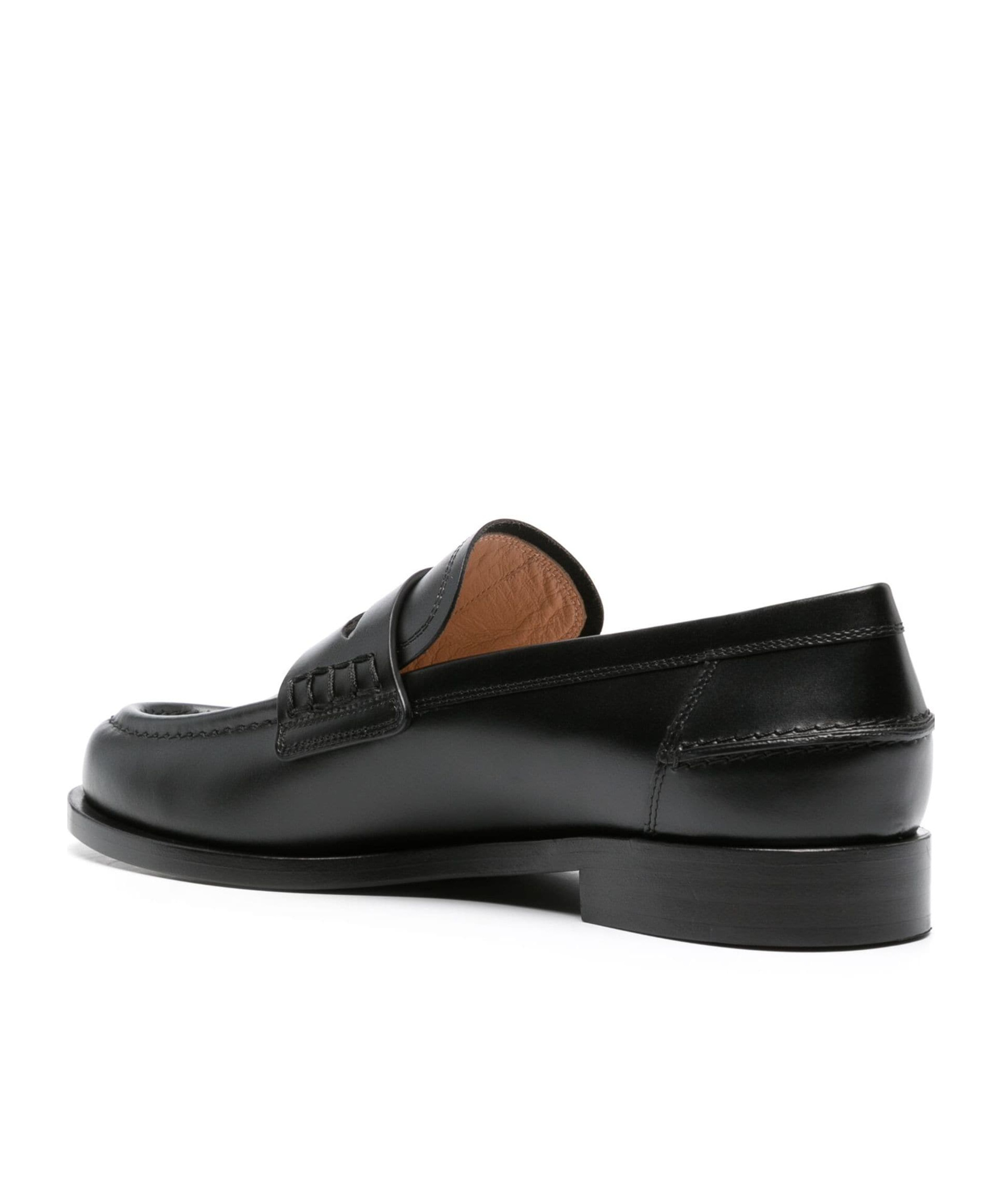 Shop Gianvito Rossi Round-toe Leather Loafers In Black