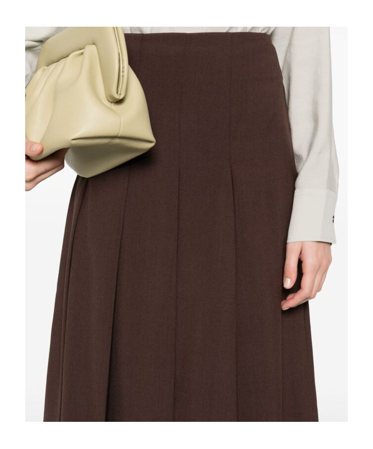Shop Studio Nicholson Pleated Skirt In Green
