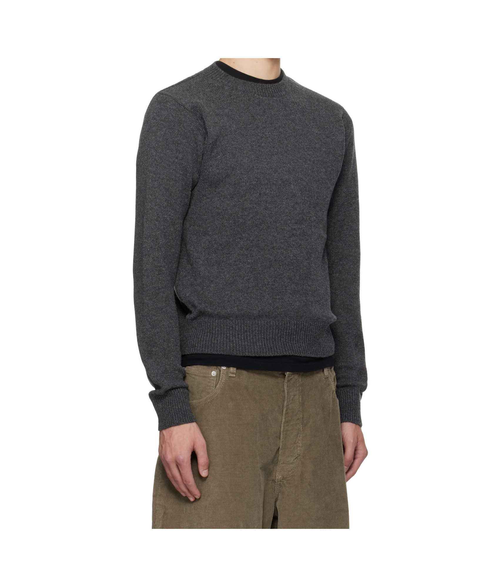 Auralee Long-sleeved Knitted Sweater In Black