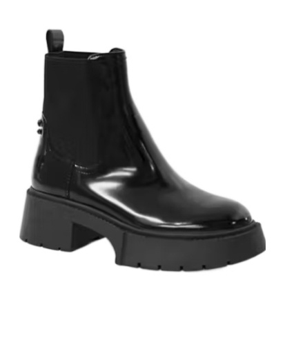 Coach Lug-sole Leather Chelsea Boots In Black